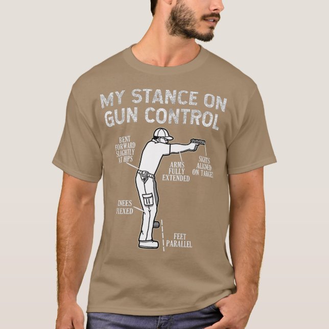 T-shirt Ma position sur le contrôle des armes à feu 2e mod (Devant)