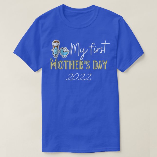 T-shirt Ma première fête des mères 2022 Joyeux Noël de mam (Design devant)