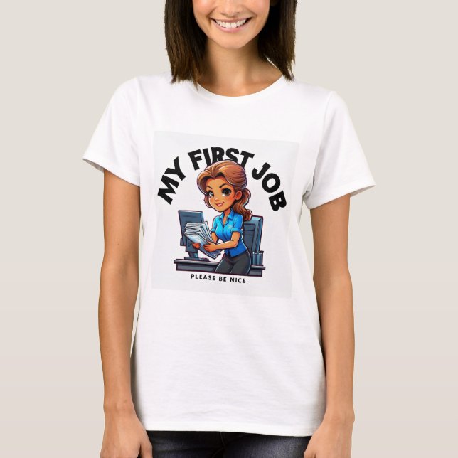T-shirt Ma première tâche de bureau (Devant)