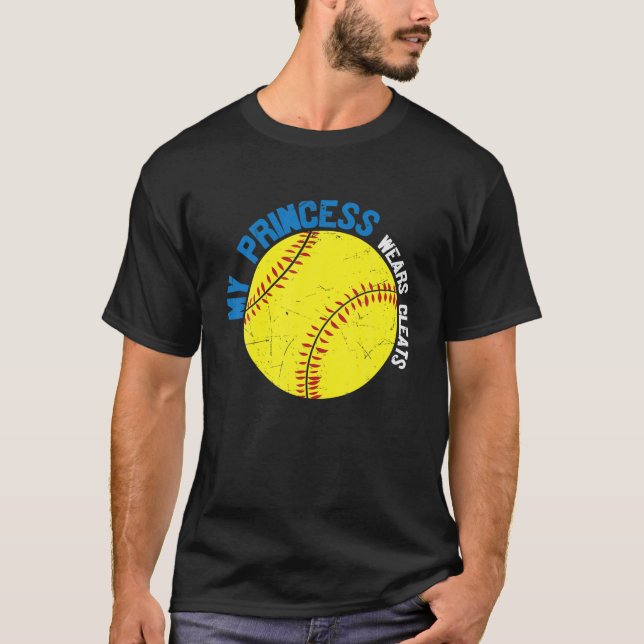 T-shirt Ma Princesse Porte Des Classes - Softball Baseball (Devant)