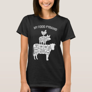 T-shirt Ma pyramide alimentaire Carnivore Vache Porc Poul
