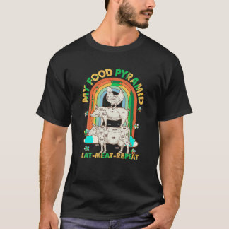 T-shirt Ma pyramide alimentaire Manger de la viande Répéte