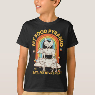 T-shirt Ma pyramide alimentaire Manger de la viande Répéte