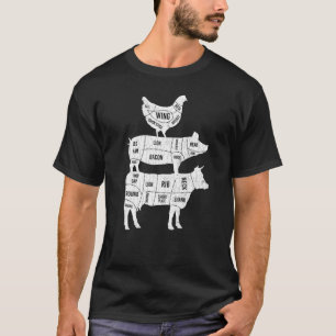 T-shirt Ma pyramide alimentaire Vache mignonne Graphique a