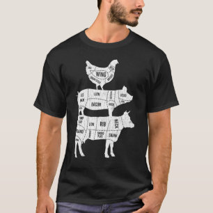 T-shirt Ma pyramide alimentaire Vaches mignonnes Animal