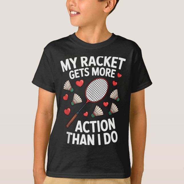 T-shirt Ma raquette a plus d'action que moi Drôle de Badmi (Devant)