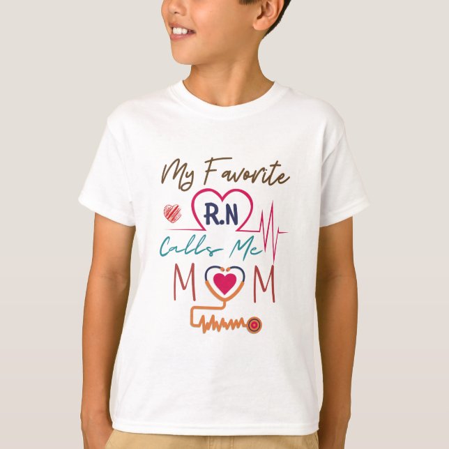 T-shirt Ma RN préférée m'appelle mère stéthoscope coeur ba (Devant)
