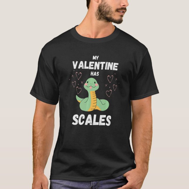 T-shirt Ma Saint-Valentin a des échelles de serpent reptil (Devant)