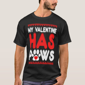 T-shirt Ma Saint-Valentin a des pattes Chien Chat Animaux 