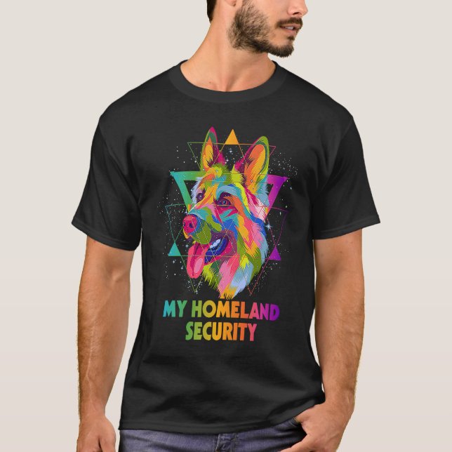 T-shirt Ma sécurité intérieure berger allemand Shepard Hum (Devant)
