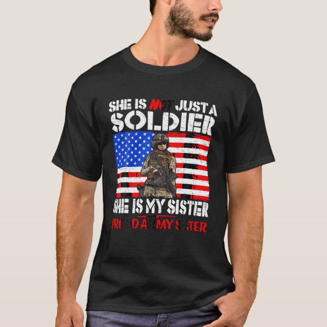 T-shirt Ma Soeur Est Un Soldat Fière Soeur Militaire Milit (Devant)