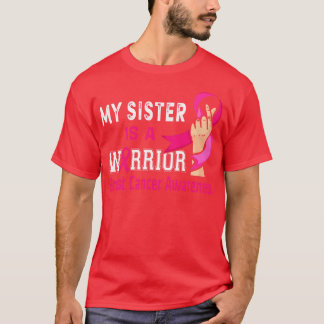 T-shirt Ma Soeur Est Une Guerrière Pink Ribbon Sensibilisa