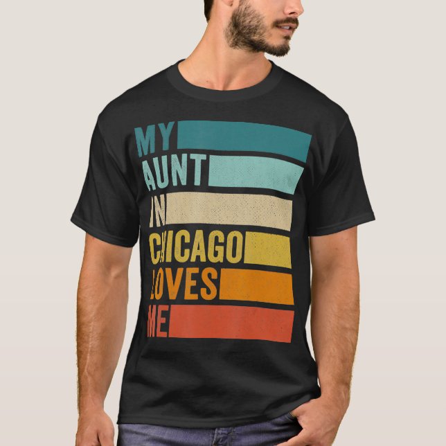 T-shirt Ma Tante À Chicago M'Aime (Devant)