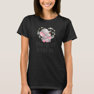 T-shirt Ma Tante M'Aime Jolie Elephant Garçon Fille Enfant