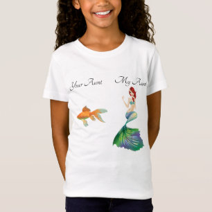 T-Shirt Ma tante Poisson d'Or Sirène Drôle Mignonne Fille