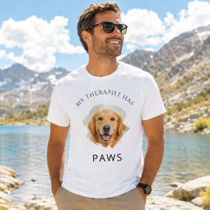 T-shirt Ma thérapeute a des pattes photo Golden Retriver