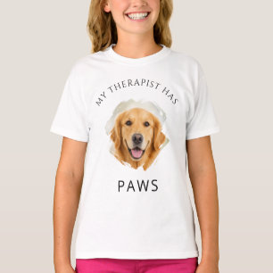 T-shirt Ma thérapeute a des pattes Photo Golden Retriver F