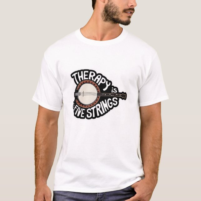 T-shirt Ma Thérapie Est Cinq Cordes (Devant)
