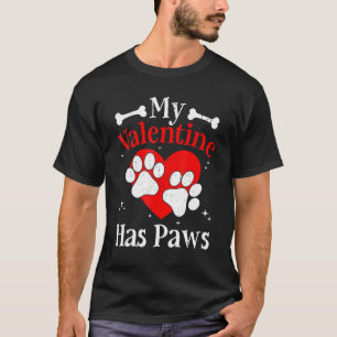 T-shirt Ma Valentine A Des Paws Chat Chien Garçons Filles 