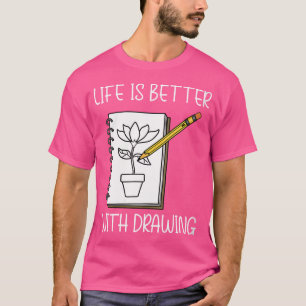 T-shirt Ma vie d'œuvre d'art avec dessin esquisse