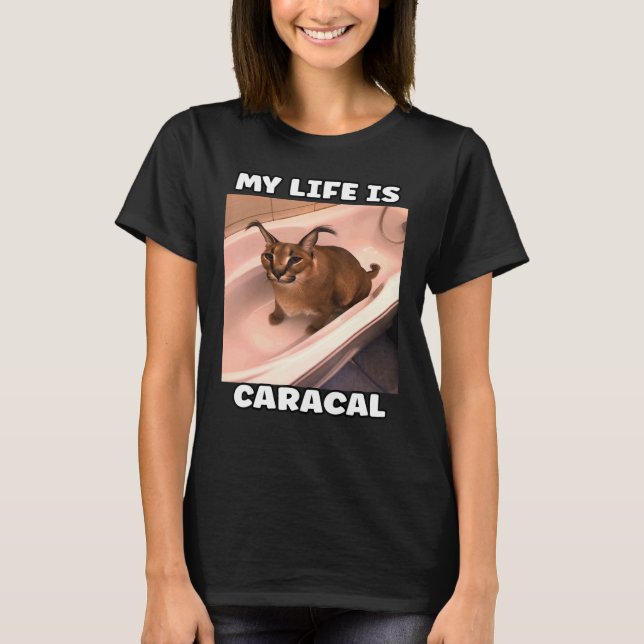 T-shirt Ma vie est caracal mème chat (Devant)