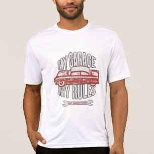 T-shirt Ma Voiture Rouge Classique Rétro Mécanicien Règles
