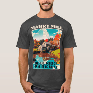T-shirt Mabry Mill Blue Ridge Parkway Retro WPA Style Nati
