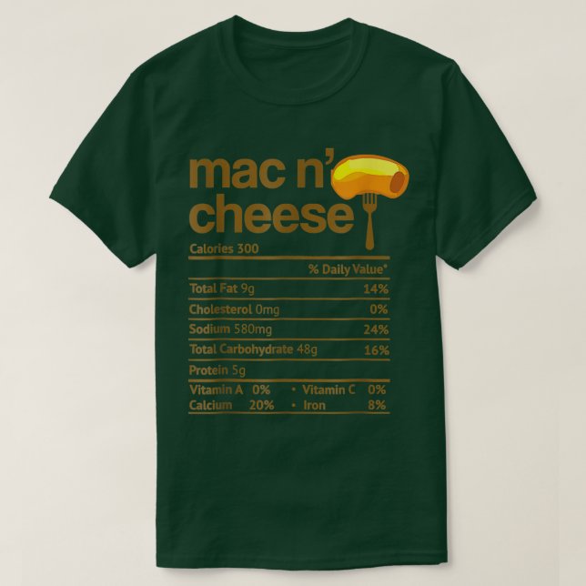 T-shirt 'Mac and Cheese Nutrition Funny Thanksgiving 'Mac  (Design devant)