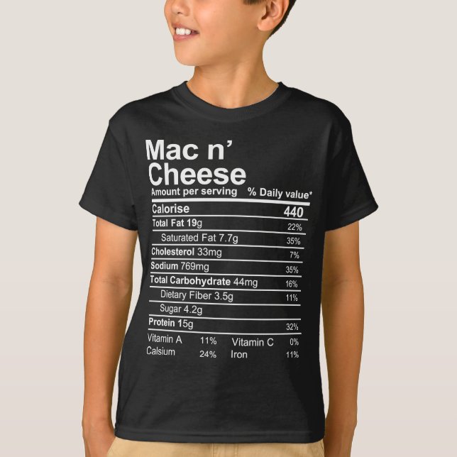 T-shirt Mac et fromage (Devant)