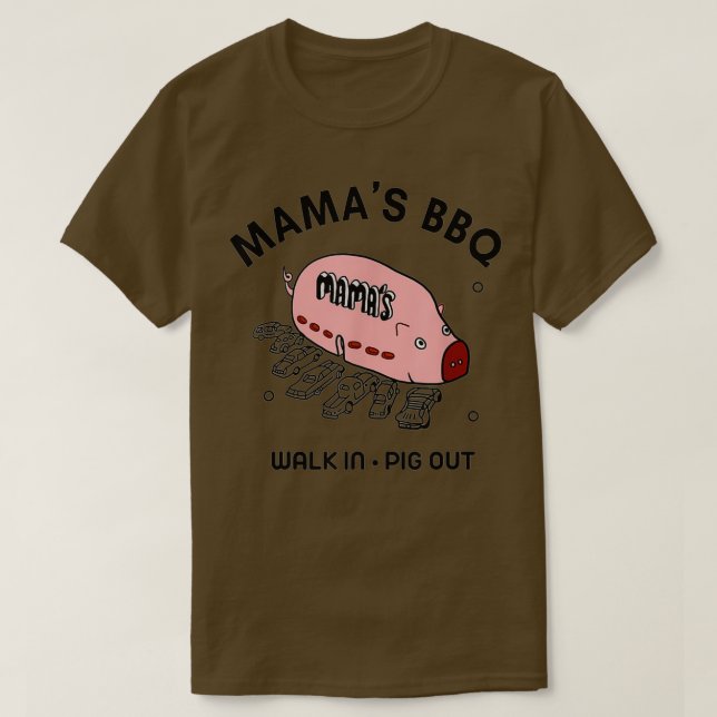 T-shirt Mac Mamas BBQ Marcher Dans Pig Out Sunny Summer Ca (Design devant)