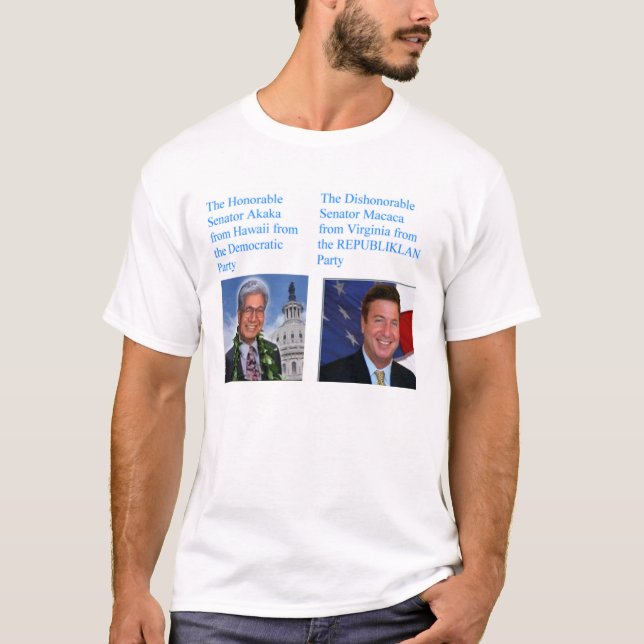 T-shirt macaca www.dmocrats.org    d'akaka (Devant)