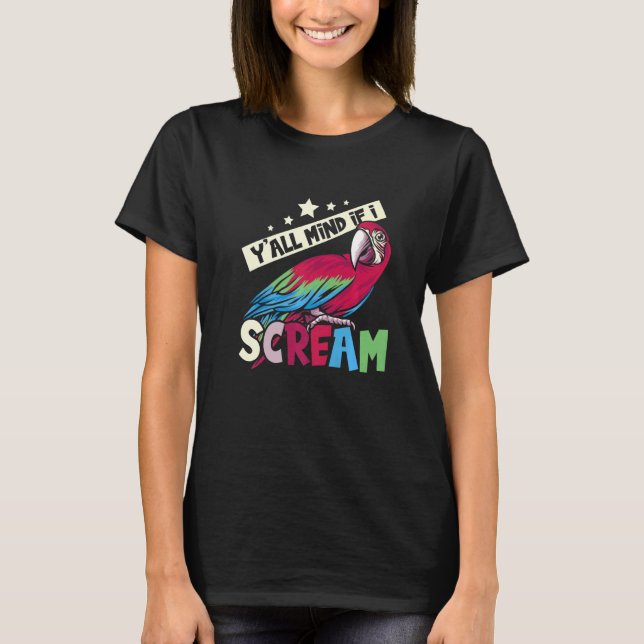 T-shirt Macao à écarlate avec perroquet et perroquet (Devant)