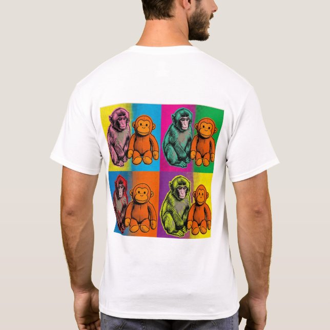 T-shirt Macaque Singe avec Jouet - Histoire de Perte Émoti (Dos)