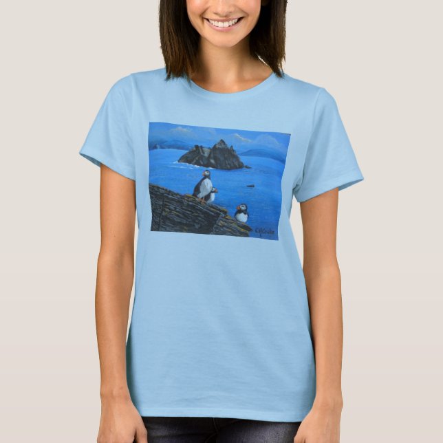 T-shirt Macareux chez Skellig Michael Irlande (Devant)