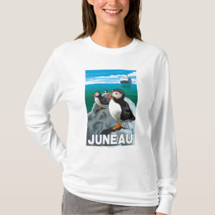 T-shirt Macareux et bateau de croisière - Juneau, Alaska