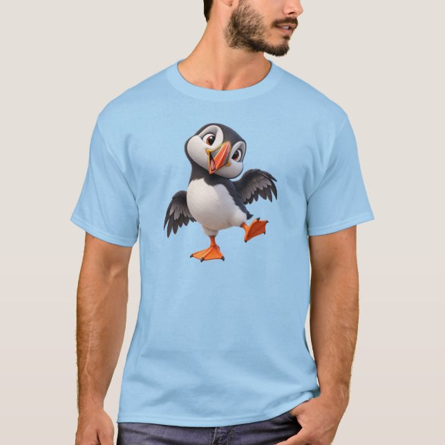 T-shirt Macareux Mignon – Oiseau Nordique Drôle (Devant)