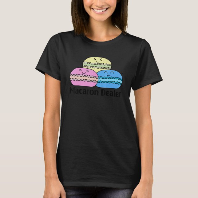 T-shirt Macaron Dealer Macarons French Candy Dessert (Devant)
