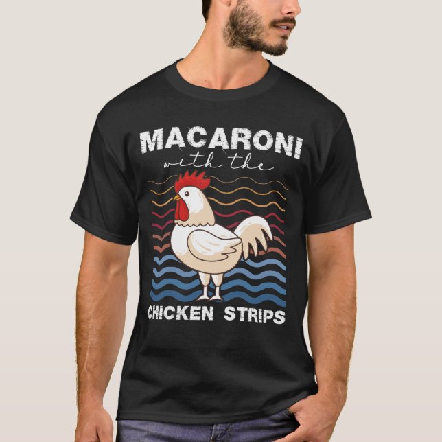 T-shirt Macaroni Avec Bandes De Poulet Éleveur De Poulet (Devant)