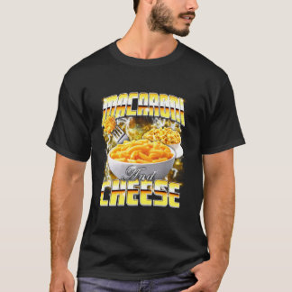 T-shirt Macaroni et fromage Mème Bootleg Rap Style 90s Vin