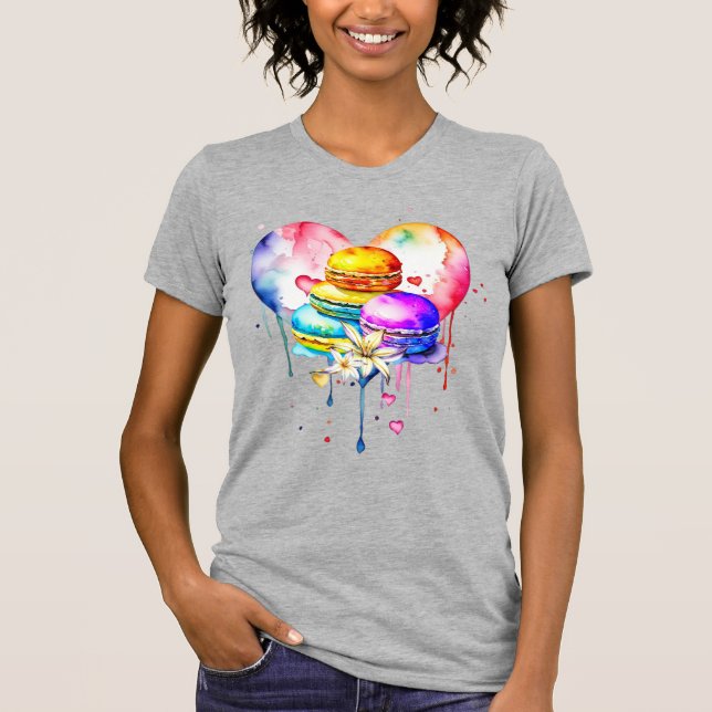 T-shirt Macarons aquarelles (Devant)