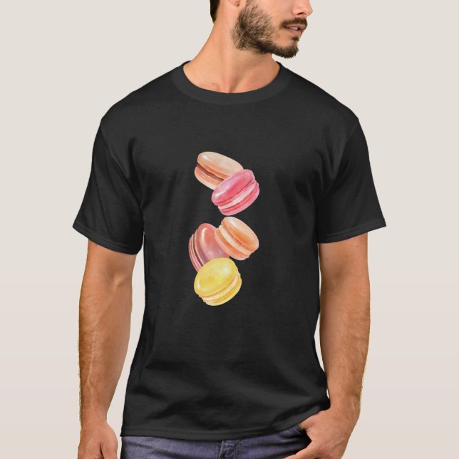 T-shirt Macarons colorés Aquarelle Art (Devant)