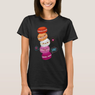 T-shirt Macarons lesbiens Drapeau de la fierté lesbienne D