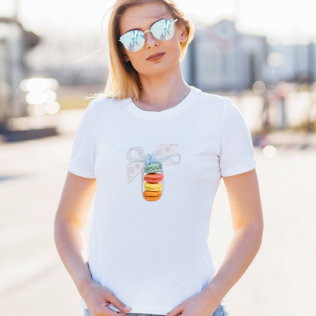 T-shirt Macarons Pastel Avec Ruban Bleu (Créateur téléchargé)