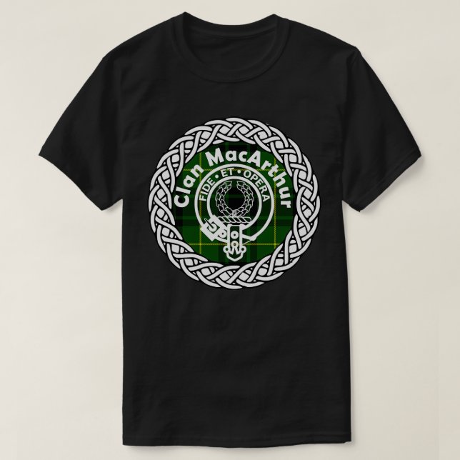 T-shirt MacArthur Scottish Clan nom de famille tartan c (Design devant)