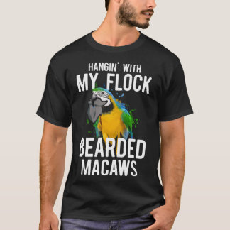 T-shirt Macaw Bird Parrot Hangin avec mon troupeau Porté M