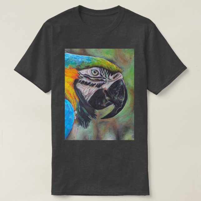 T-shirt Macaw bleu et jaune (Design devant)