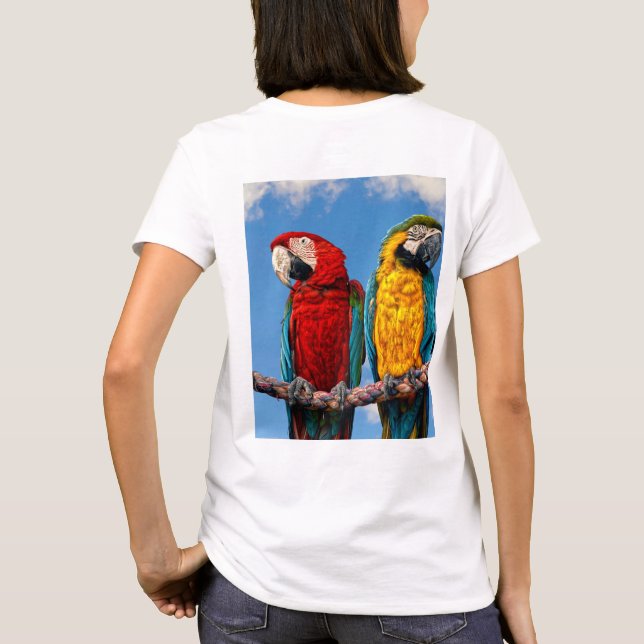 T-shirt Macaw bleu et jaune et macaw Scarlet (Dos)