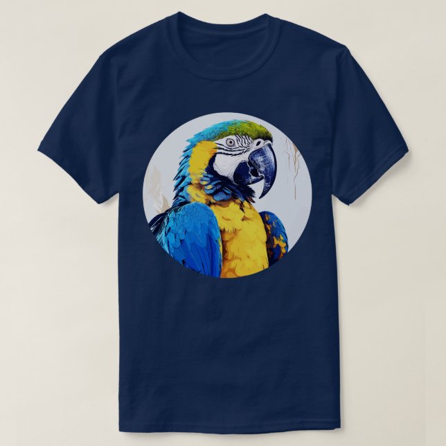 T-shirt Macaw bleu et or 16 (Design devant)