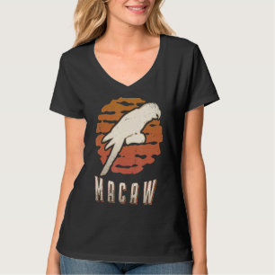 T-shirt Macaw Vintage Retro Classic animal coucher de sole