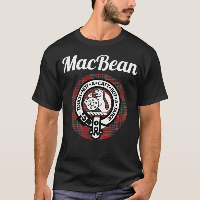 T-shirt MacBean Clan Scottish Nom Armoiries Tartan (Devant)